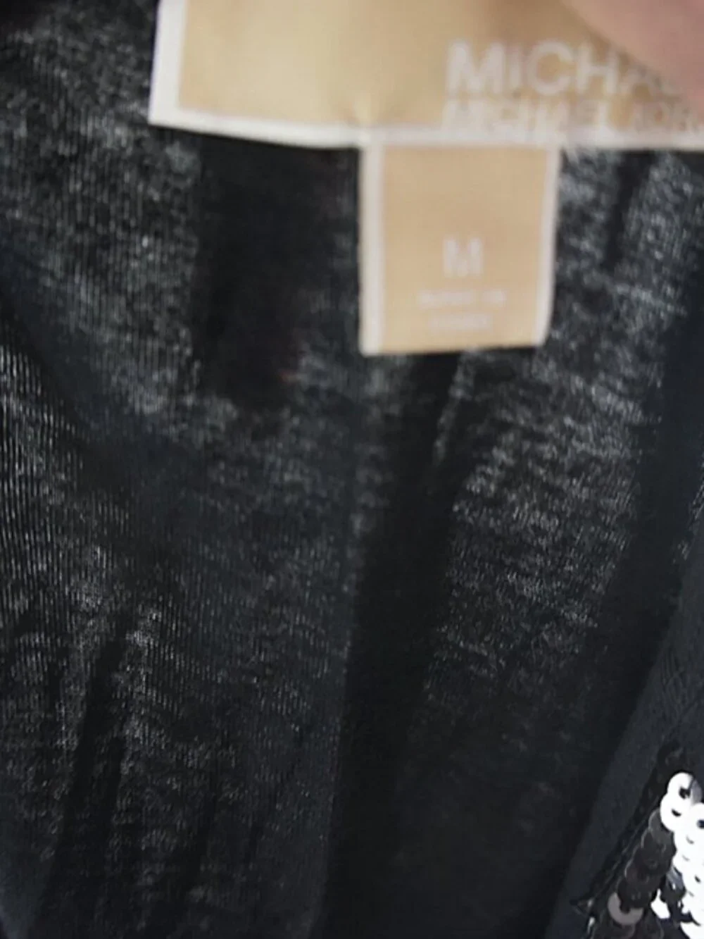 Michael Kors Black White Sequin Tank Top size M